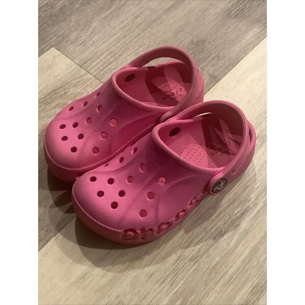 Crocs Coast Clog K Little Girl's Party Pink Sandals 204094-6U9 Size  C10